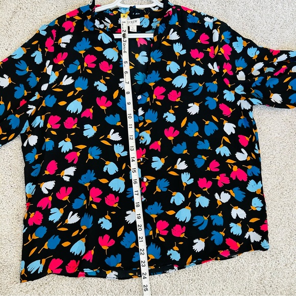 J CREW Women’s Ruffle Multi Colored Floral Print Size L - Picture 13 of 13